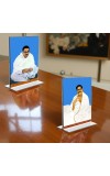 Sri Sri Thakur Anukul Chandra Thakur & Sri Baroda Acrylic T-Style Photo Stand, Compact and Stylish Spiritual Display, easily change 2 photos (Pack of 1)