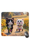 Customized Cute Cats Picture Sublimation Mouse Pad | 8 X 7.5 Inch | Smooth Cloth Surface | Non-Slip Rubber Base | Personalized Mousepad for Laptop & Desktop (F17458)