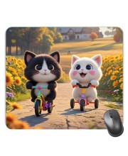 Customized Cute Cats Picture Sublimation Mouse Pad | 8 X 7.5 Inch | Smooth Cloth Surface | Non-Slip Rubber Base | Personalized Mousepad for Laptop & Desktop (F17458)