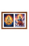 Agni deva and indra Photo Frame - 17x21Inches - Spiritual Artwork for Home Decor, Puja Room and Office Decoration