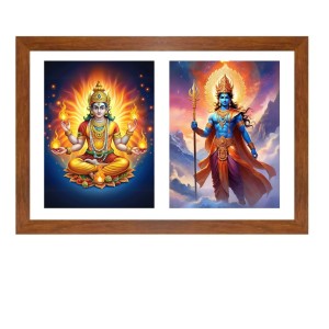 Agni deva and indra Photo Frame - 17x21Inches - Spiritual Artwork for Home Decor, Puja Room and Office Decoration Agni deva and indra Photo Frame - 17x21Inches - Spiritual Artwork for Home Decor, Puja Room and Office Decoration