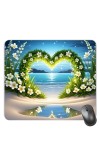 Customized Heart Flower Symbol Picture Sublimation Mouse Pad | 8 X 7.5 Inch | Smooth Cloth Surface | Non-Slip Rubber Base | Personalized Mousepad for Laptop & Desktop (F17449)
