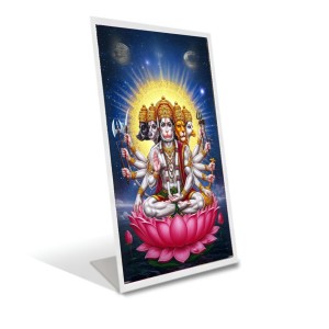 Car Desk/Table Top Panchmukhi Hanuman Acrylic L-Style Photo Stand - 2.5x3.5 Inches, Compact And Stylish Spiritual Display (F6673)