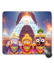Customized Lord Jagannath Picture Sublimation Mouse Pad | 8 X 7.5 Inch | Smooth Cloth Surface | Non-Slip Rubber Base | Personalized Mousepad for Laptop & Desktop (F17301)