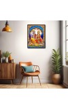 Vishnu Lakshmi Laminated Photo - 5x7 Inches, Divine Blessings for Home & Office and Temple Decoration