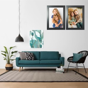 Set of 2 Black Photo Frames for Wall & Table Décor – Modern Minimalist Empty Picture Frames for Home & Office, Display Portrait or Landscape Orientation. (2, Medium)