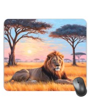 Customized Wild Lion Picture Sublimation Mouse Pad | 8 X 7.5 Inch | Smooth Cloth Surface | Non-Slip Rubber Base | Personalized Mousepad for Laptop & Desktop (F17353)