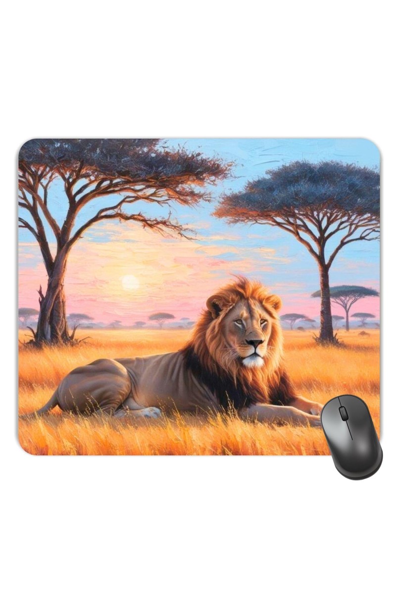 Customized Wild Lion Picture Sublimation Mouse Pad | 8 X 7.5 Inch | Smooth Cloth Surface | Non-Slip Rubber Base | Personalized Mousepad for Laptop & Desktop (F17353)