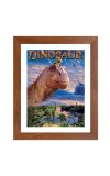 AI Funny Dinosaurs Art Picture for Kids - 12x16 inches, Brown Color - Perfect Wall Decor for Children's Room