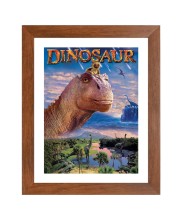 AI Funny Dinosaurs Art Picture for Kids - 10x14 inches, Brown Color - Perfect Wall Decor for Children's Room