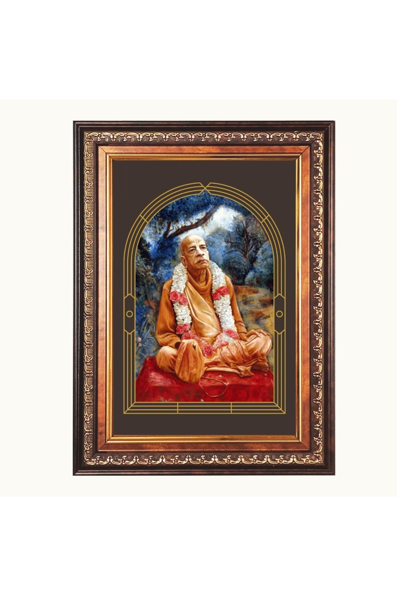 Shri Swami Prabhupada Color Photo 10x14 Inch - Vibrant Religious Wall Art for Home or Office Decor.