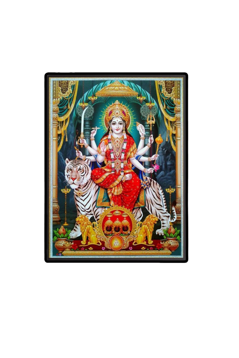 Durga Laminated Photo - 5x7 Inches, Divine Blessings for Home & Office and Temple Decoration