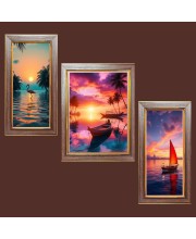 3-Pack Sails in the Windâ€™s Embrace Photo Frames - 2 Pieces 12x19 Inch & 1 Piece 16x19 Inch - Rustic Wall Art for Home & Office Decor - Botanical Wall Hanging for Living Room, Bedroom, or Works