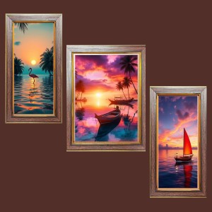 3-Pack Sails in the Windâ€™s Embrace Photo Frames - 2 Pieces 6x13 Inch & 1 Piece 10x13 Inch - Rustic Wall Art for Home & Office Decor - Botanical Wall Hanging for Living Room, Bedroom, or Worksp