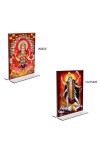 Debi Lakshmi & Debi Kali Acrylic T-Style Photo Stand, Compact and Stylish Spiritual Display, easily change 2 photos (Pack of 1)