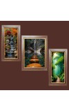 3-Pack Exploring Untouched Landscapes Photo Frames - 2 Pieces 8x15 Inch & 1 Piece 12x15 Inch - Rustic Wall Art for Home & Office Decor - Botanical Wall Hanging for Living Room, Bedroom, or Works