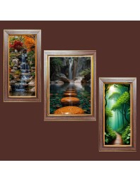 3-Pack Exploring Untouched Landscapes Photo Frames - 2 Pieces 14x21 Inch & 1 Piece 18x21 Inch - Rustic Wall Art for Home & Office Decor - Botanical Wall Hanging for Living Room, Bedroom, or Work