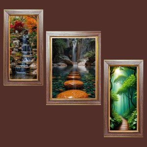 3-Pack Exploring Untouched Landscapes Photo Frames - 2 Pieces 14x21 Inch & 1 Piece 18x21 Inch - Rustic Wall Art for Home & Office Decor - Botanical Wall Hanging for Living Room, Bedroom, or Work