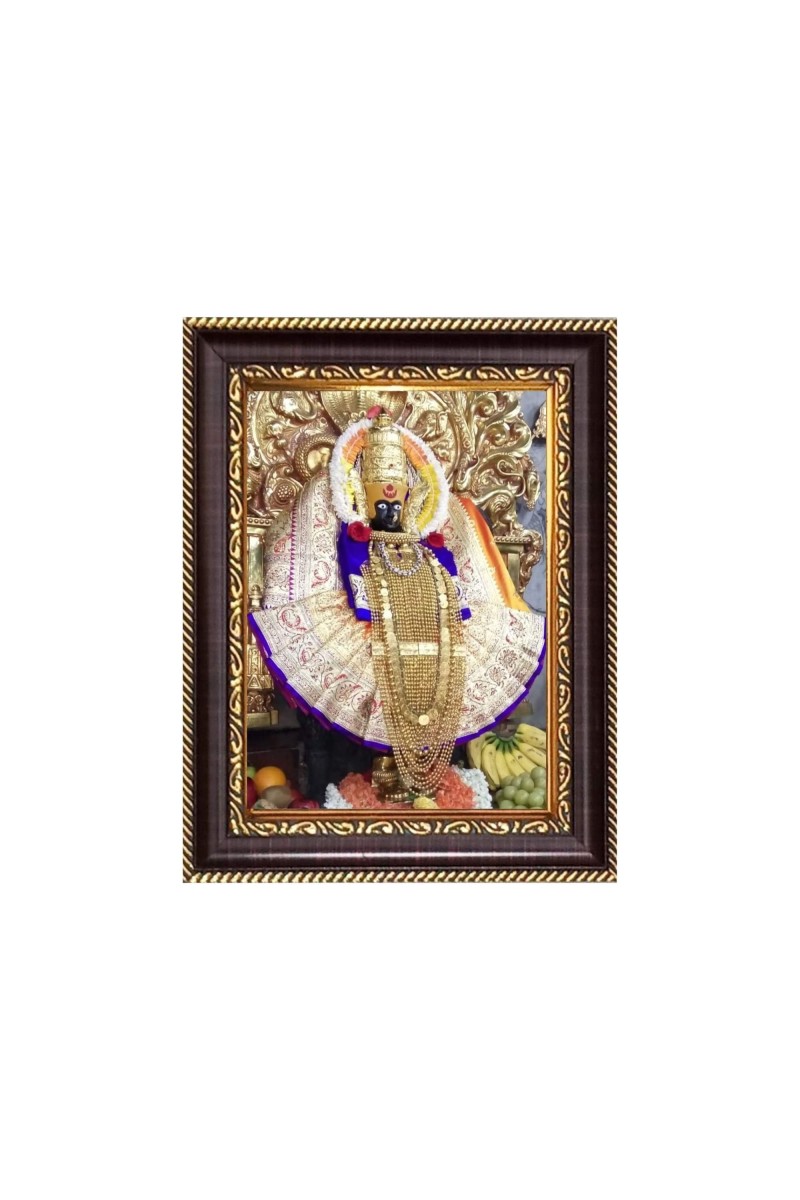 Sri Karvir Niwasini Mahalaxmi Digital Print Photo 6.7x8.7 inches - Vibrant Religious Wall Art for Home, Office and Temple Decor.
