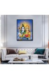 Shiva Parvati Laminated Photo - 7x9 Inches, Divine Blessings for Home & Office and Temple Decoration