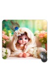 Customized Cute Baby Picture Sublimation Mouse Pad | 8 X 7.5 Inch | Smooth Cloth Surface | Non-Slip Rubber Base | Personalized Mousepad for Laptop & Desktop (F17003)