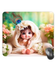 Customized Cute Baby Picture Sublimation Mouse Pad | 8 X 7.5 Inch | Smooth Cloth Surface | Non-Slip Rubber Base | Personalized Mousepad for Laptop & Desktop (F17003)