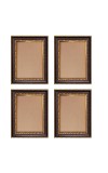 set of 4 Classic Brown & Golden Photo Frames | Wall & Tabletop Decorative Picture Frames for Home, Office, Gallery | Ideal for Art, Photos & Gifts