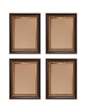 set of 4 Classic Brown & Golden Photo Frames | Wall & Tabletop Decorative Picture Frames for Home, Office, Gallery | Ideal for Art, Photos & Gifts