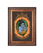 Sri Krishna Color Photo 10x14 Inch - Vibrant Religious Wall Art for Home or Office Decor.