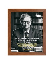 Bill Gates & Famous Quote Brown Frame, 12x16InchesInspirational Wall Art for Office, Home DecorIdeal Spiritual Gift