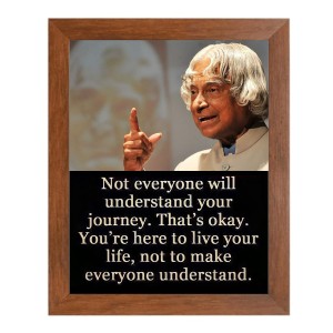 A P J Abdul Kalam & Famous Quote Brown Frame, 10x14InchesInspirational Wall Art for Office, Home DecorIdeal Spiritual Gift