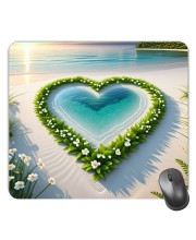 Customized Beautiful Art Heart View Picture Sublimation Mouse Pad | 8 X 7.5 Inch | Smooth Cloth Surface | Non-Slip Rubber Base | Personalized Mousepad for Laptop & Desktop (F17448)