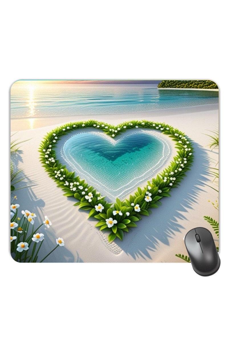 Customized Beautiful Art Heart View Picture Sublimation Mouse Pad | 8 X 7.5 Inch | Smooth Cloth Surface | Non-Slip Rubber Base | Personalized Mousepad for Laptop & Desktop (F17448)