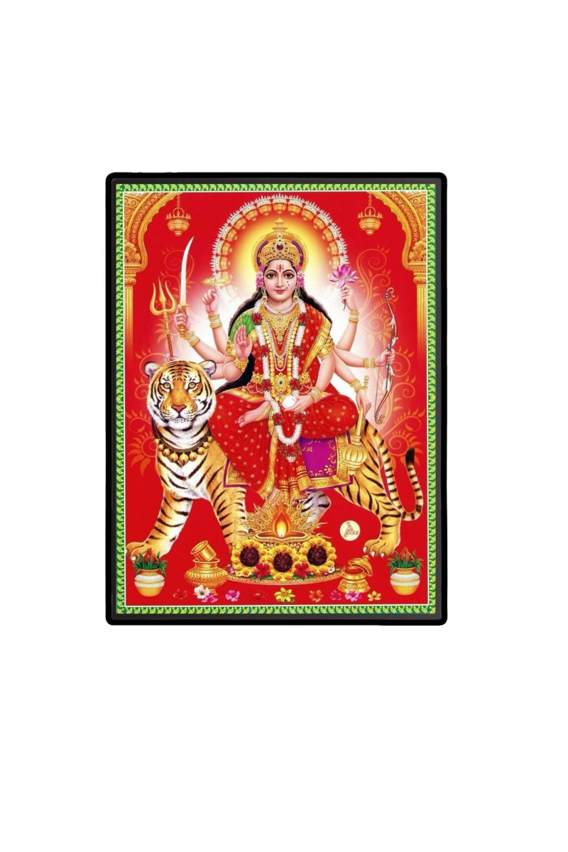 Durga Laminated Photo - 5x7 Inches, Divine Blessings for Home & Office and Temple Decoration
