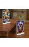 Lord Vishnu & Lord Jagannath Acrylic T-Style Photo Stand - 11x13 Inches, Compact and Stylish Spiritual Display, easily change 2 photos (Pack of 1)