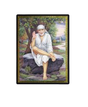 Sai Baba Laminated Photo (11x13 Inches Without glass) Divine Blessings for Table and Walls,Home & Office and Temple Decoration
