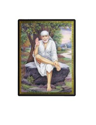 Sai Baba Laminated Photo - 5x7 Inches, Divine Blessings for Home & Office and Temple Decoration