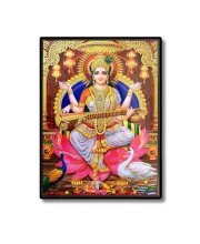 Saraswati Laminated Photo - 5x7 Inches, Divine Blessings for Home & Office and Temple Decoration