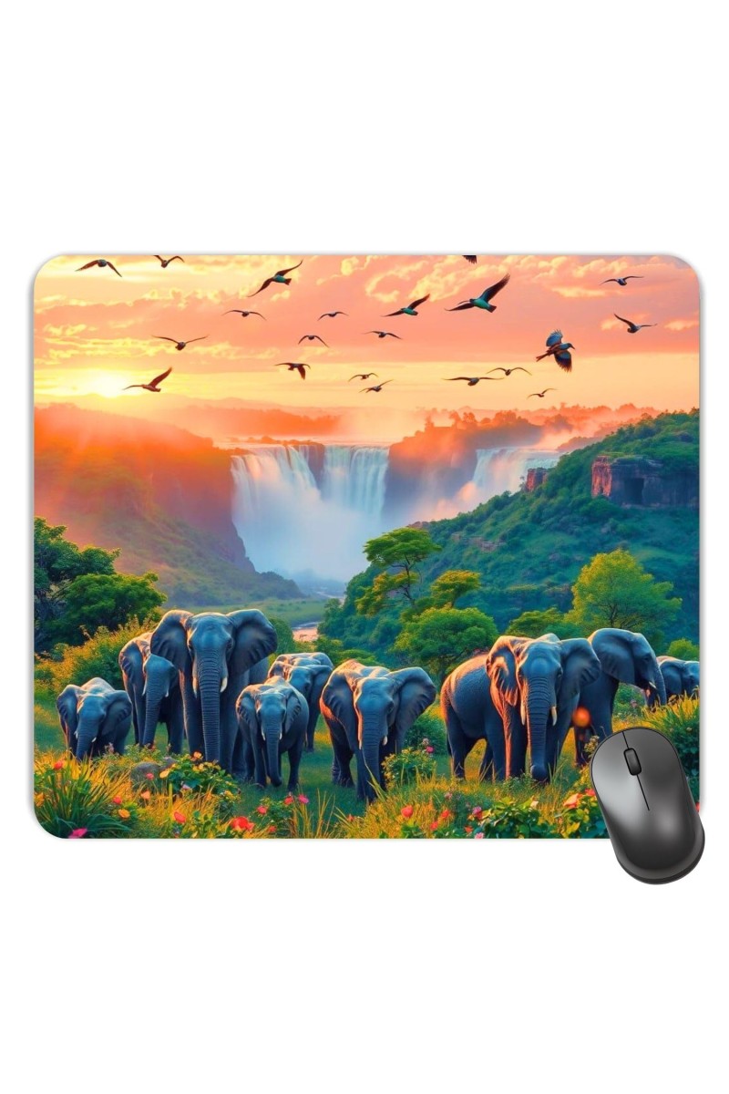 Customized Beautiful Elephnat Picture Sublimation Mouse Pad | 8 X 7.5 Inch | Smooth Cloth Surface | Non-Slip Rubber Base | Personalized Mousepad for Laptop & Desktop (F17317)