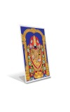Car Desk/Table Top Tirupati Balaji Acrylic L-Style Photo Stand - 2.5x3.5 Inches, Compact And Stylish Spiritual Display (F6735)