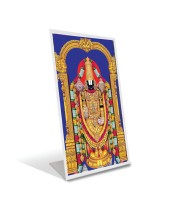 Car Desk/Table Top Tirupati Balaji Acrylic L-Style Photo Stand - 2.5x3.5 Inches, Compact And Stylish Spiritual Display (F6735)