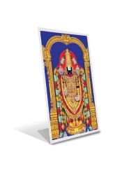 Car Desk/Table Top Tirupati Balaji Acrylic L-Style Photo Stand - 2.5x3.5 Inches, Compact And Stylish Spiritual Display (F6735)