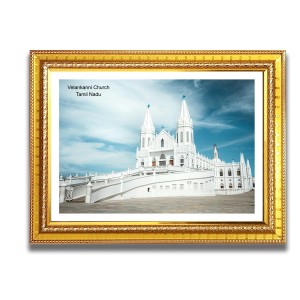 Velankanni Church Church Photo Frame, 10x14 Inches Beautiful Elegant Framed Wall Art of Iconic Cathedral Velankanni Church Church Photo Frame, 10x14 Inches Beautiful Elegant Framed Wall Art of Iconic Cathedral