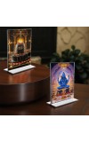 Lord Shiva & Shiva Lingam Acrylic T-Style Photo Stand, Compact and Stylish Spiritual Display, easily change 2 photos (Pack of 1)