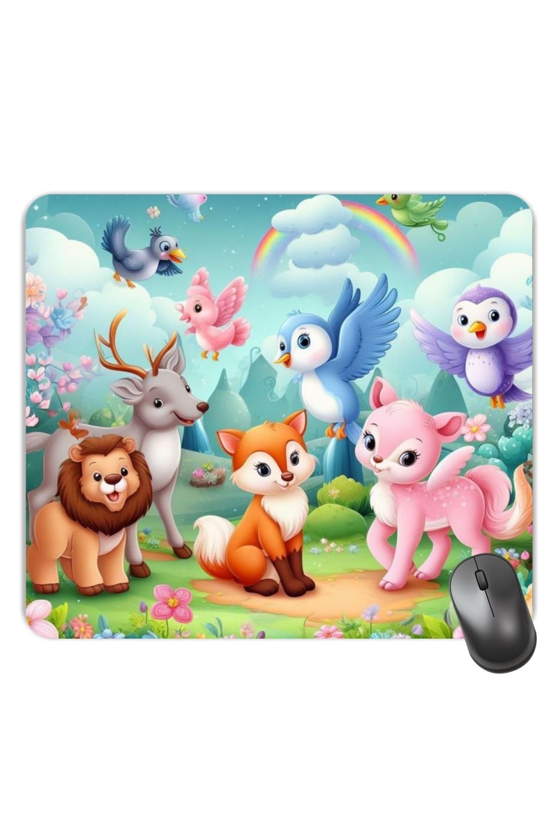 Customized Cute Cartoon Animals Picture Sublimation Mouse Pad | 8 X 7.5 Inch | Smooth Cloth Surface | Non-Slip Rubber Base | Personalized Mousepad for Laptop & Desktop (F17410)