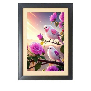 The colorful birds Black Photo Frame Funny Animal and Bird Cartoon Art The colorful birds Black Photo Frame Funny Animal and Bird Cartoon Art