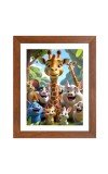 AI Funny Cute Squirrel, giraffe Art Picture for Kids - 14x18 inches, Brown Color - Perfect Wall Decor for Children's Room