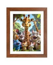 AI Funny Cute Squirrel, giraffe Art Picture for Kids - 10x14 inches, Brown Color - Perfect Wall Decor for Children's Room