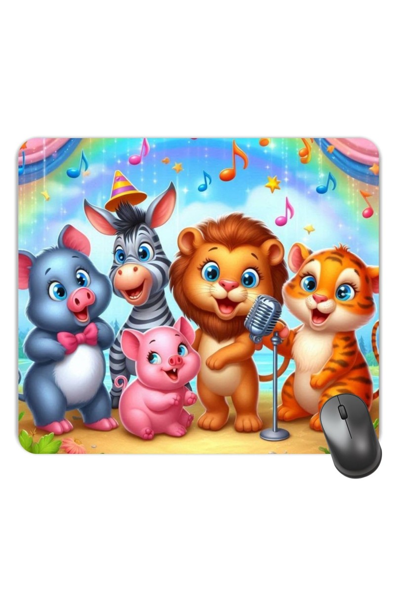 Customized Cute Cartoon Animals Picture Sublimation Mouse Pad | 8 X 7.5 Inch | Smooth Cloth Surface | Non-Slip Rubber Base | Personalized Mousepad for Laptop & Desktop (F17412)