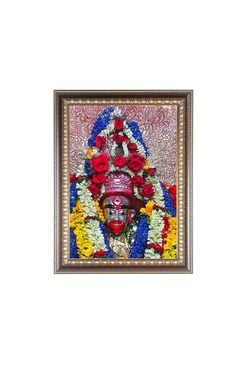 Maa Tara Photo Frame - 10x14 Inches, Brown Wooden Frame for Home, Office & Temple Decoration
